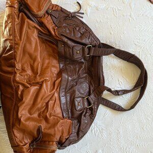 Slouchy Vegan leather duffle style bag